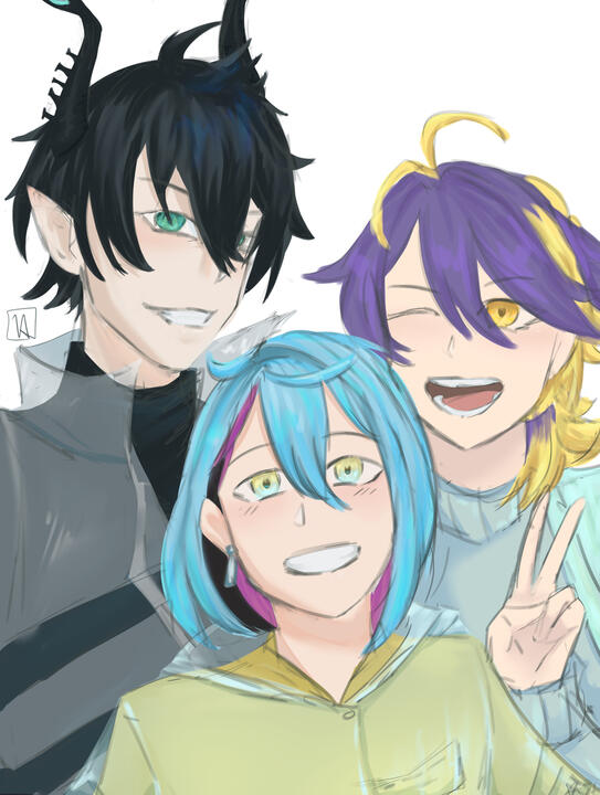 Unfinished piece of three vtubers from Nijisanji EN's ILUNA.