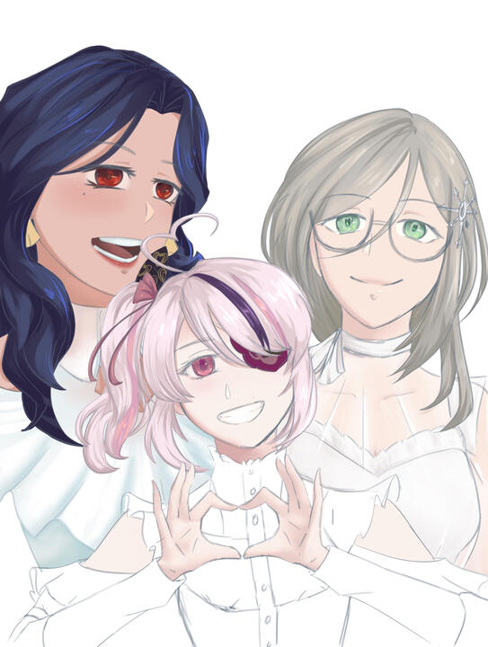 Unfinished piece of three vtubers from Nijisanji EN's ILUNA.