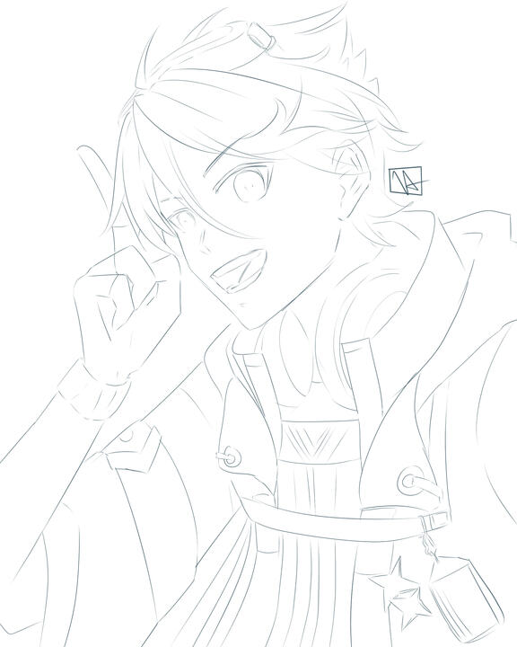 Complete line art of Yu Q Wilson from Nijisanji EN's KRISIS.