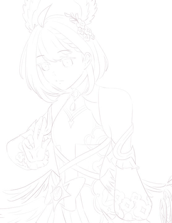 Complete line art of Enna Alouette from Nijisanji EN's ETHYRIA.